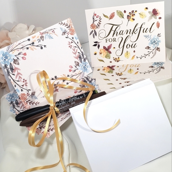 New Calligraphy Pen & Notecards Gratitude Set - Picture 1 of 5